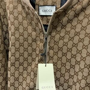 Gucci Beige Monogram Patterned Apparel